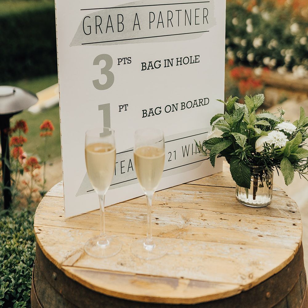 Cornhole wedding game sign 
