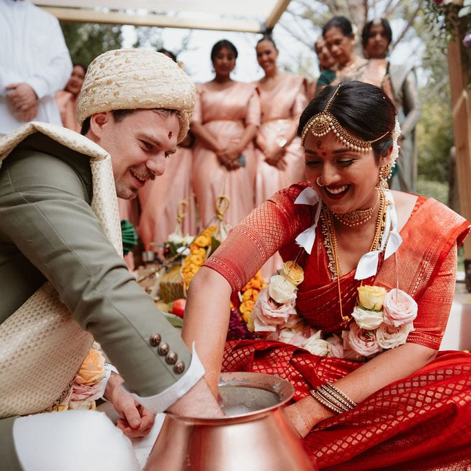 Provence Hindu wedding ceremony at Domaine de Blanche Fleur