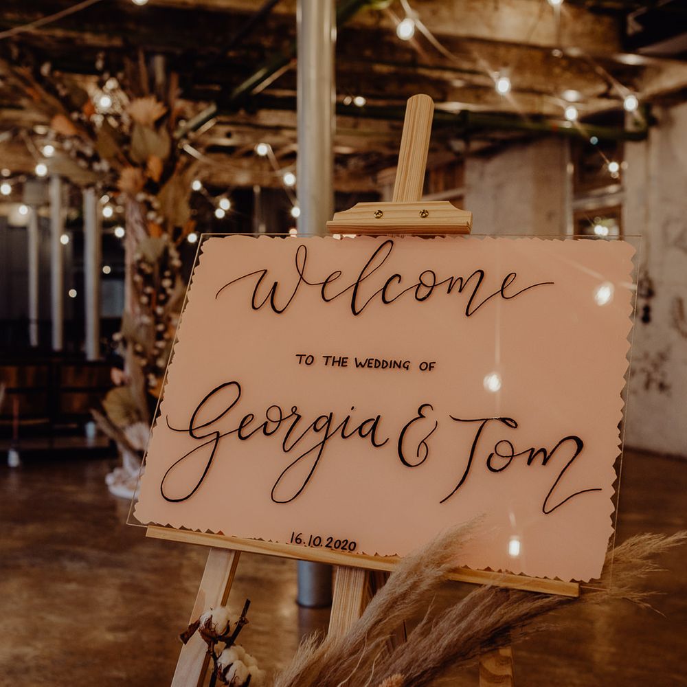 Acrylic wedding welcome sign 