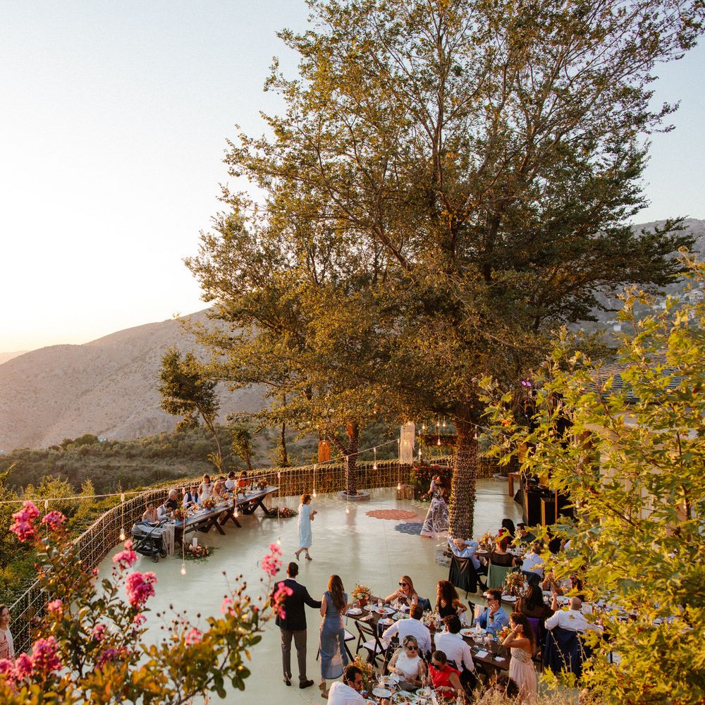 The view from the wedding reception had panoramic views of the town below