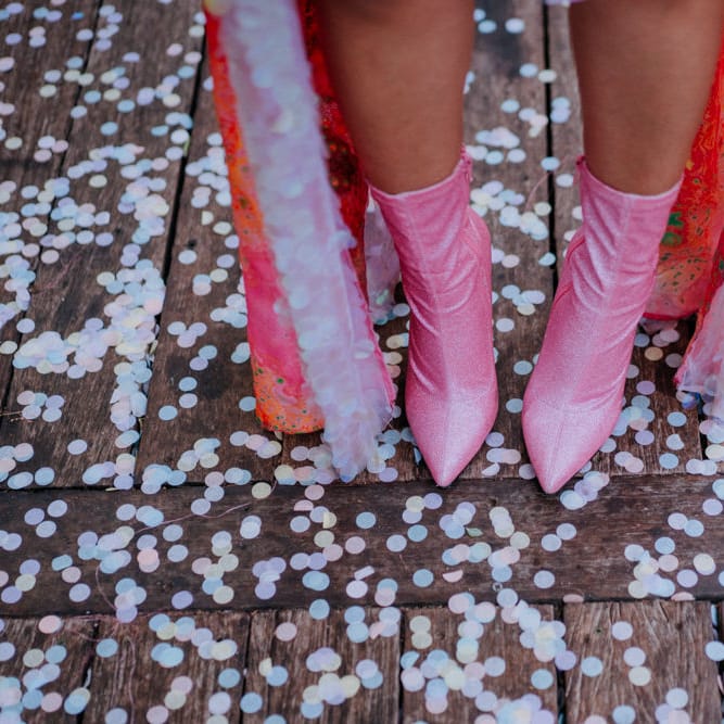 Pink bridal boots 
