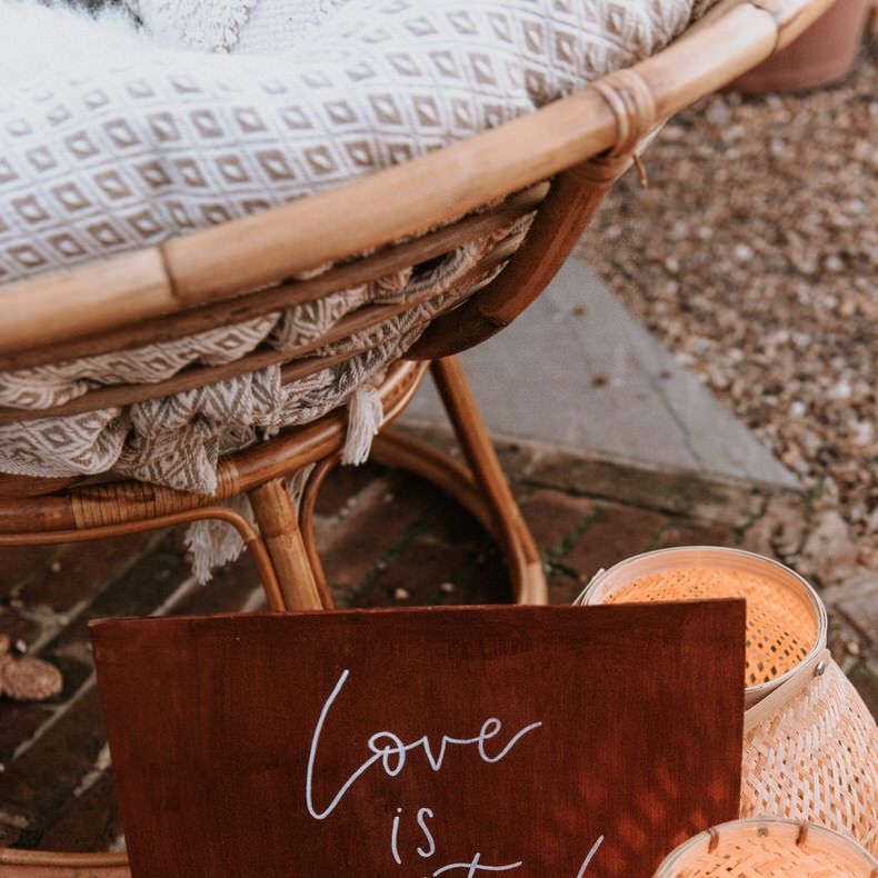 Love is essential wedding signage