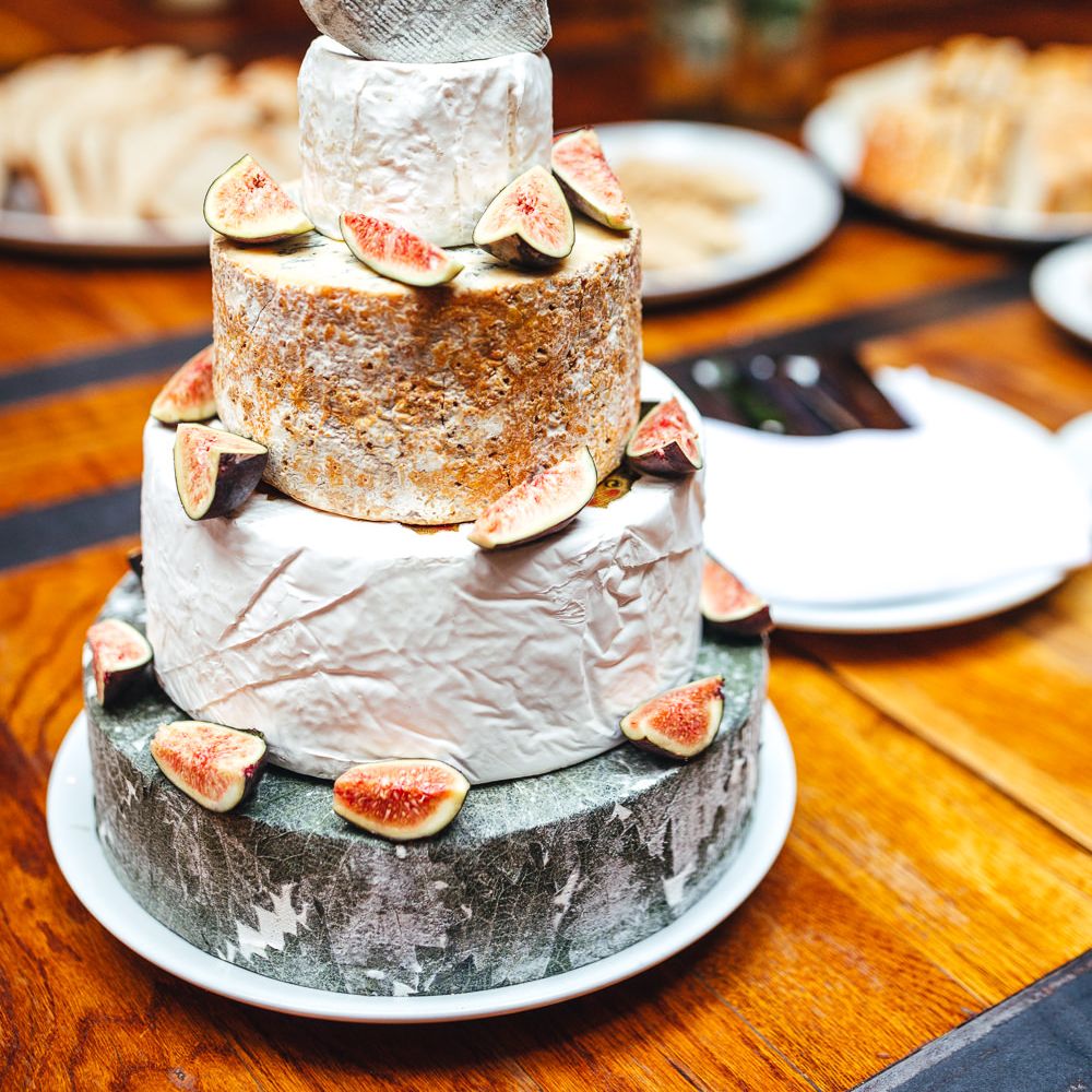 Cheese tower with heart shaped cheese 