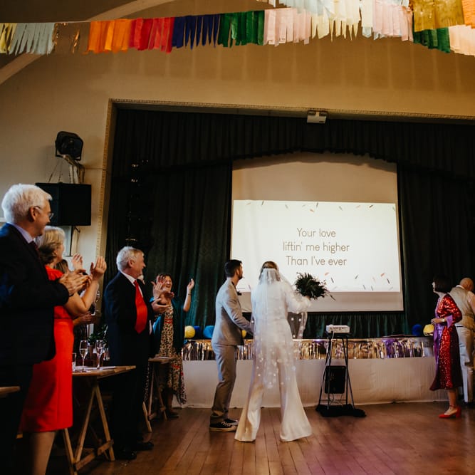 Humanist wedding ceremony with Motown hits sing a long 