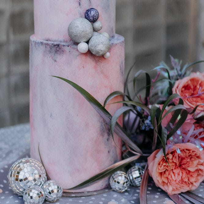 pastel marble effect wedding cake design at holographic pastel wedding inspiration 