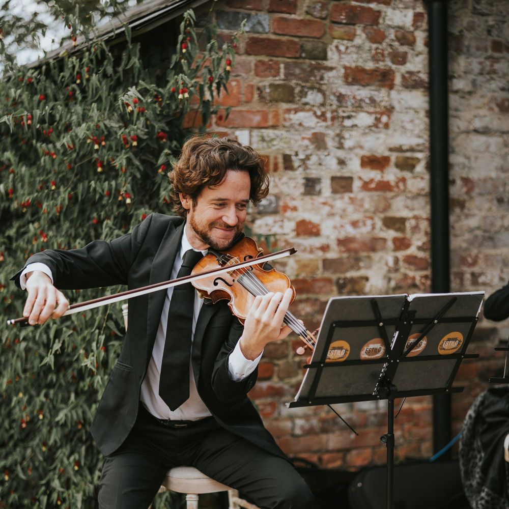 Violinist plays during wedding ceremony