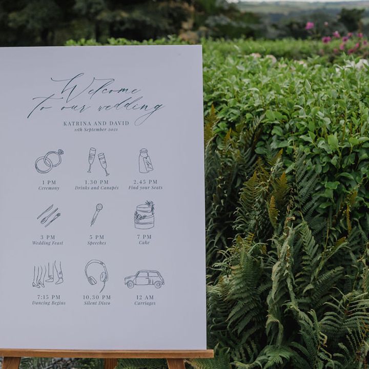 Icon order of the day wedding sign