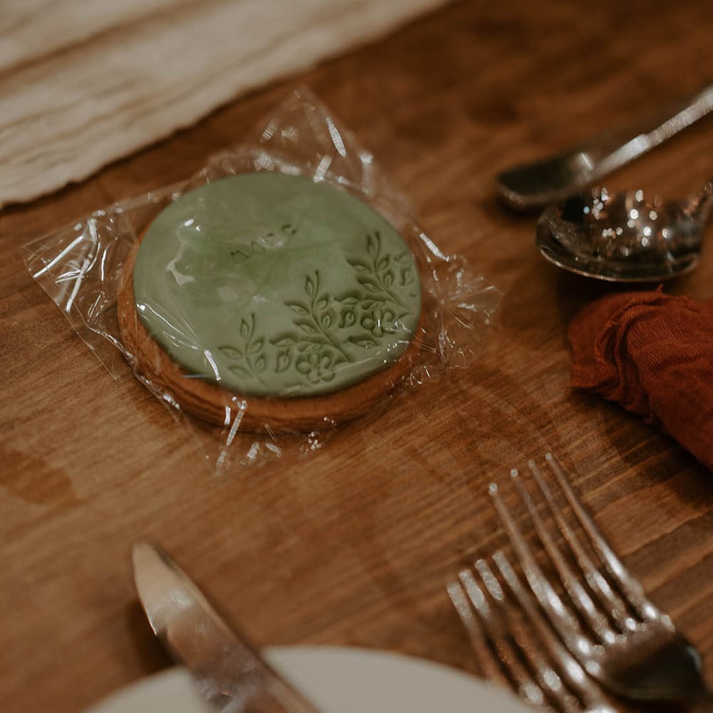 Personalised biscuit wedding favours