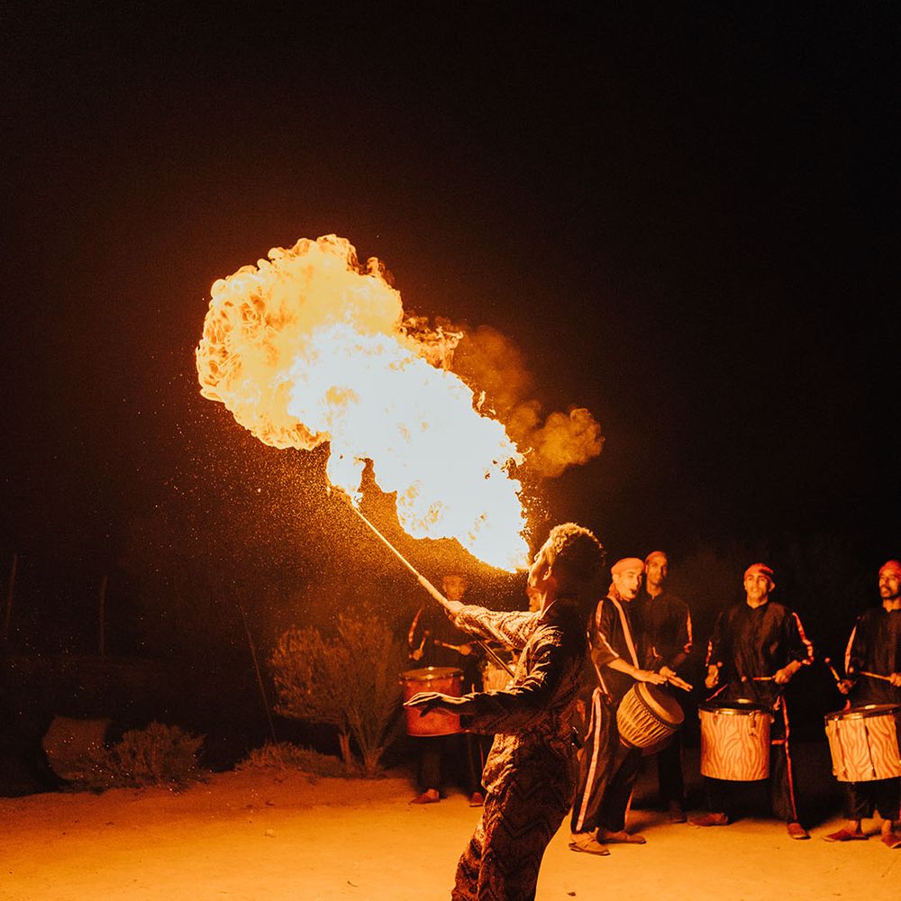 Fire breather wedding entertainment at destination wedding 