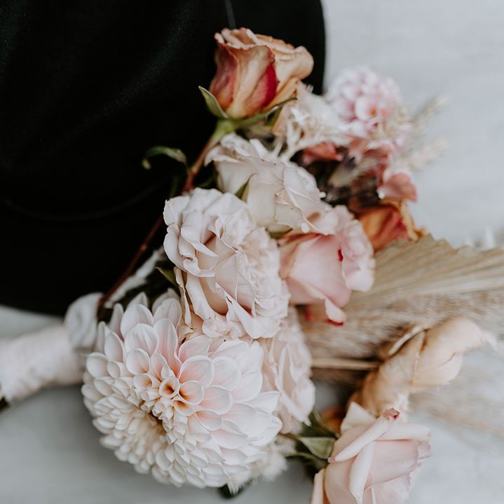 Pastel bouquet with boho vibe for bride