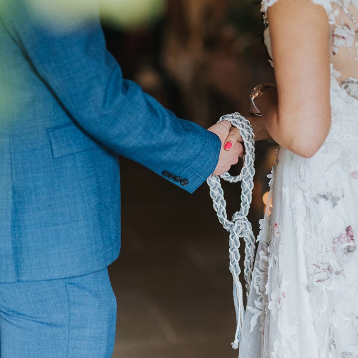 handfasting wedding ceremony at The Tithe Barn