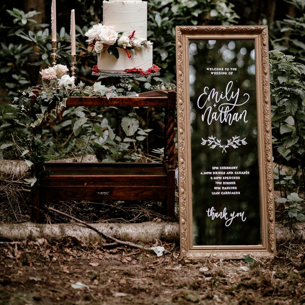Cake and vintage wedding decor at Sherwood Glade wedding venue in Nottinghamshire