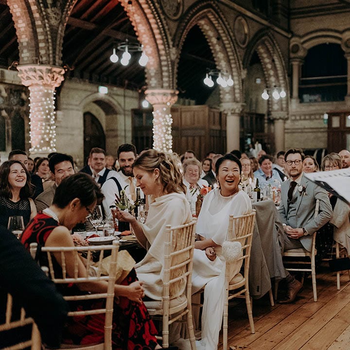 Groom gives speech on wedding day