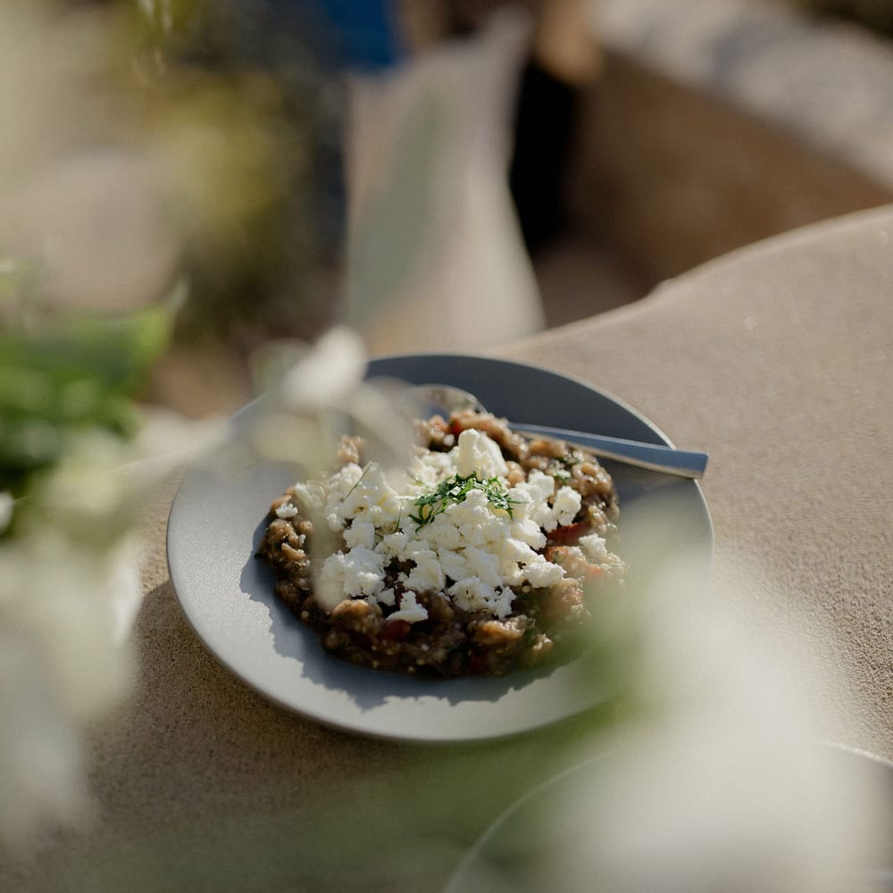 Greek food at private villa wedding reception