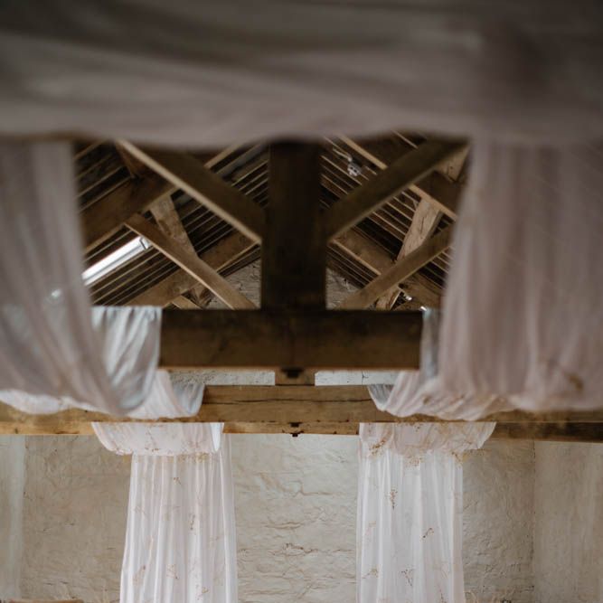 Draped altar wedding decor 