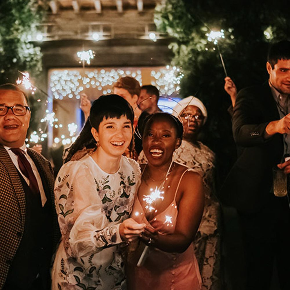 Brides with sparklers dancing, music for weddings