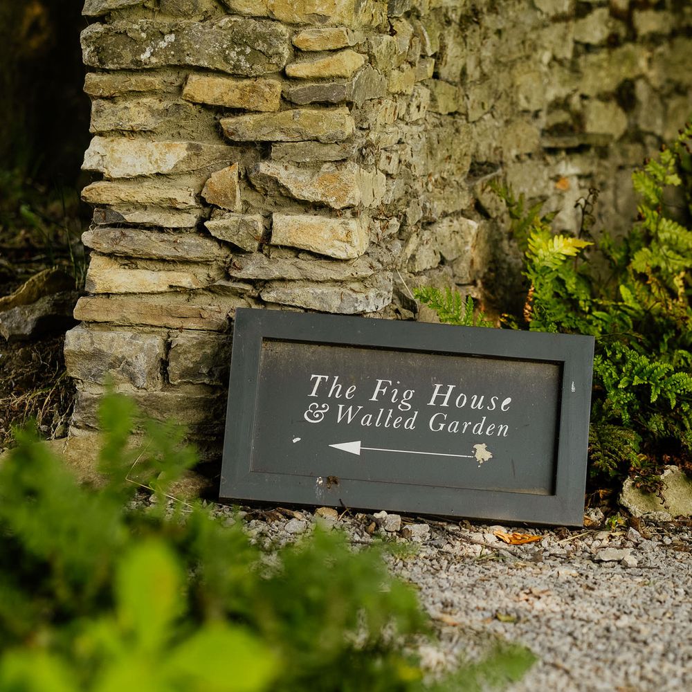 Sign for The Fig House and Walled Garden at Middleton Lodge Wedding Venue 