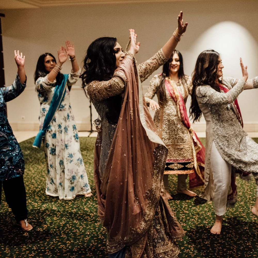 Wedding party dance during reception