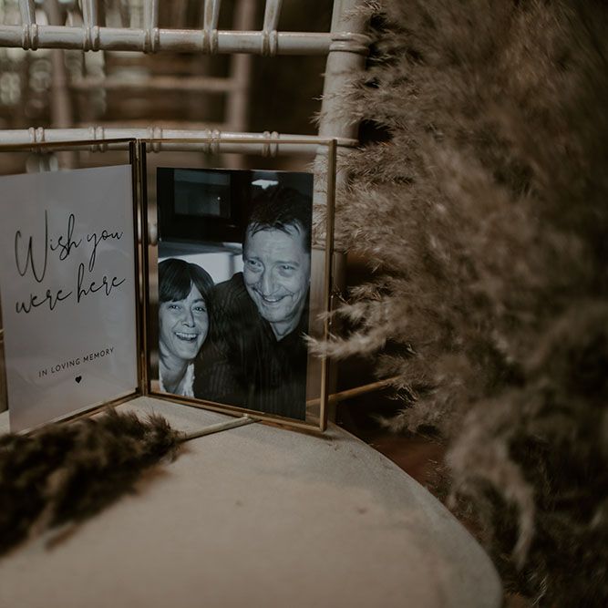 Seat complete with personal photography for wedding guests who could not attend 