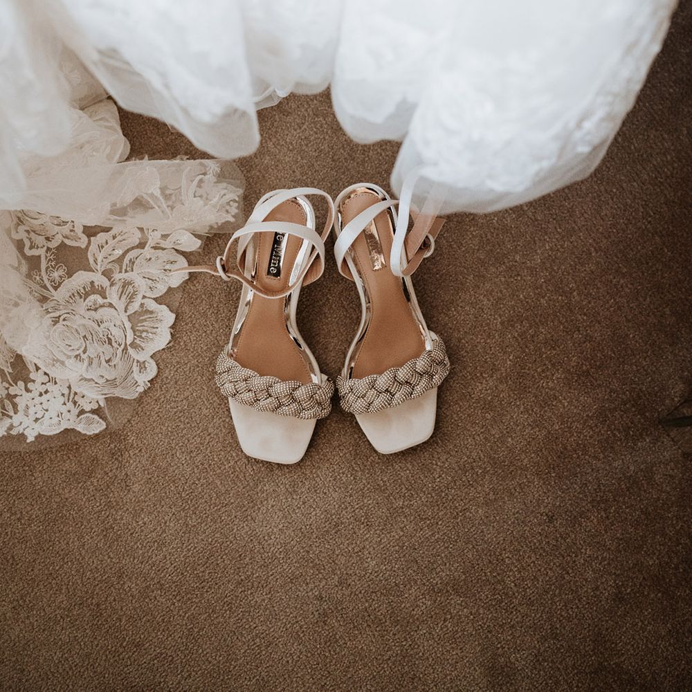 Gold braided square toe wedding shoes from ASOS 