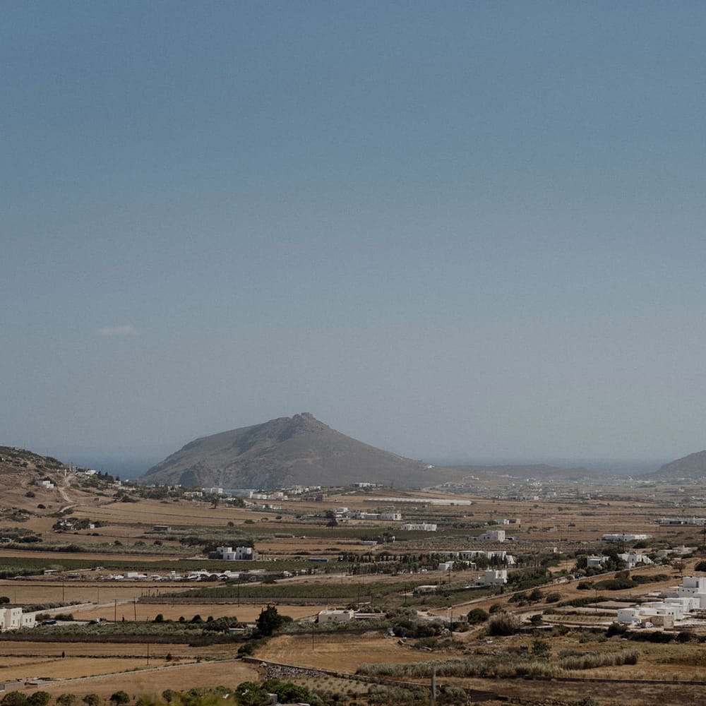 Grecian hill views from wedding ceremony at destination wedding