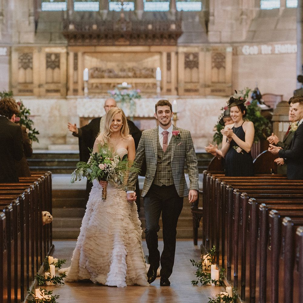 Newlywed bride and groom at Liverpool wedding