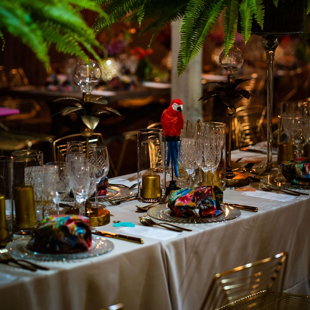 Exotic wedding table decor