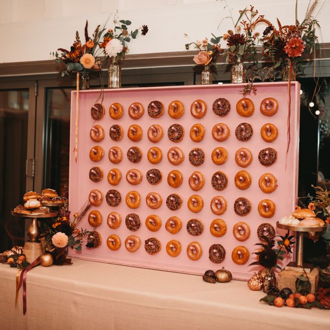 Doughnut wall at Millbridge Court wedding