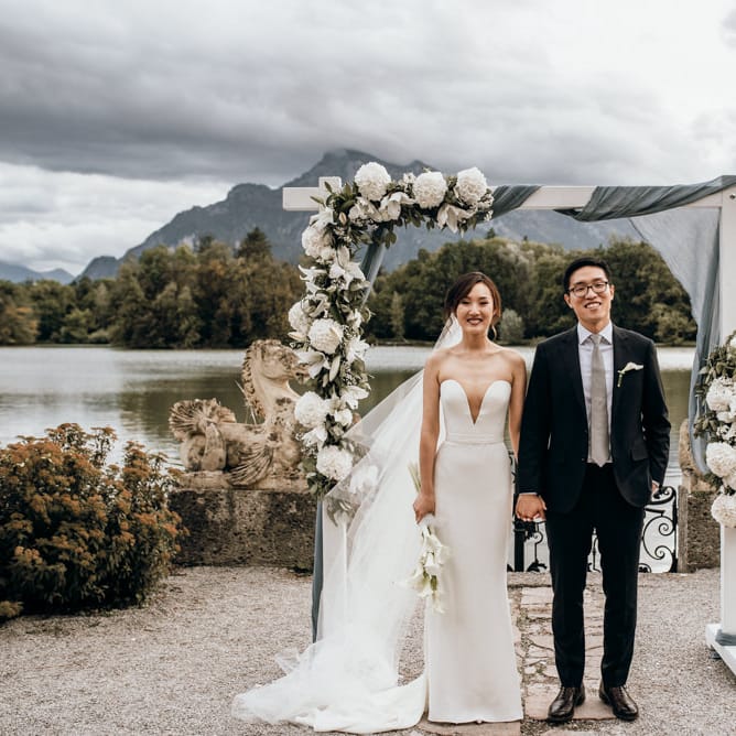 Bride and groom portrait at Austria wedding by Candida & Max Jan Photography