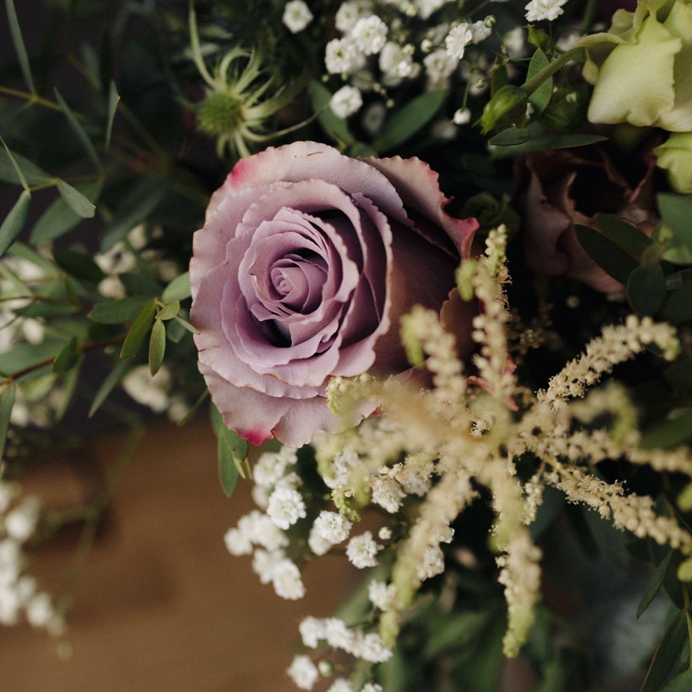 Lilac flower with green foliage 