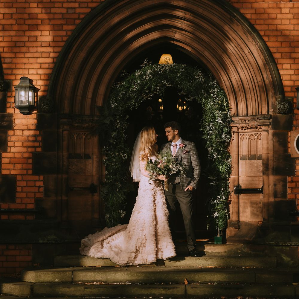 Bride and groom at micro wedding in Liverpool
