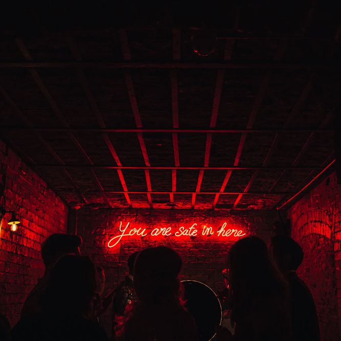 Neon lighting at Harrild & Sons