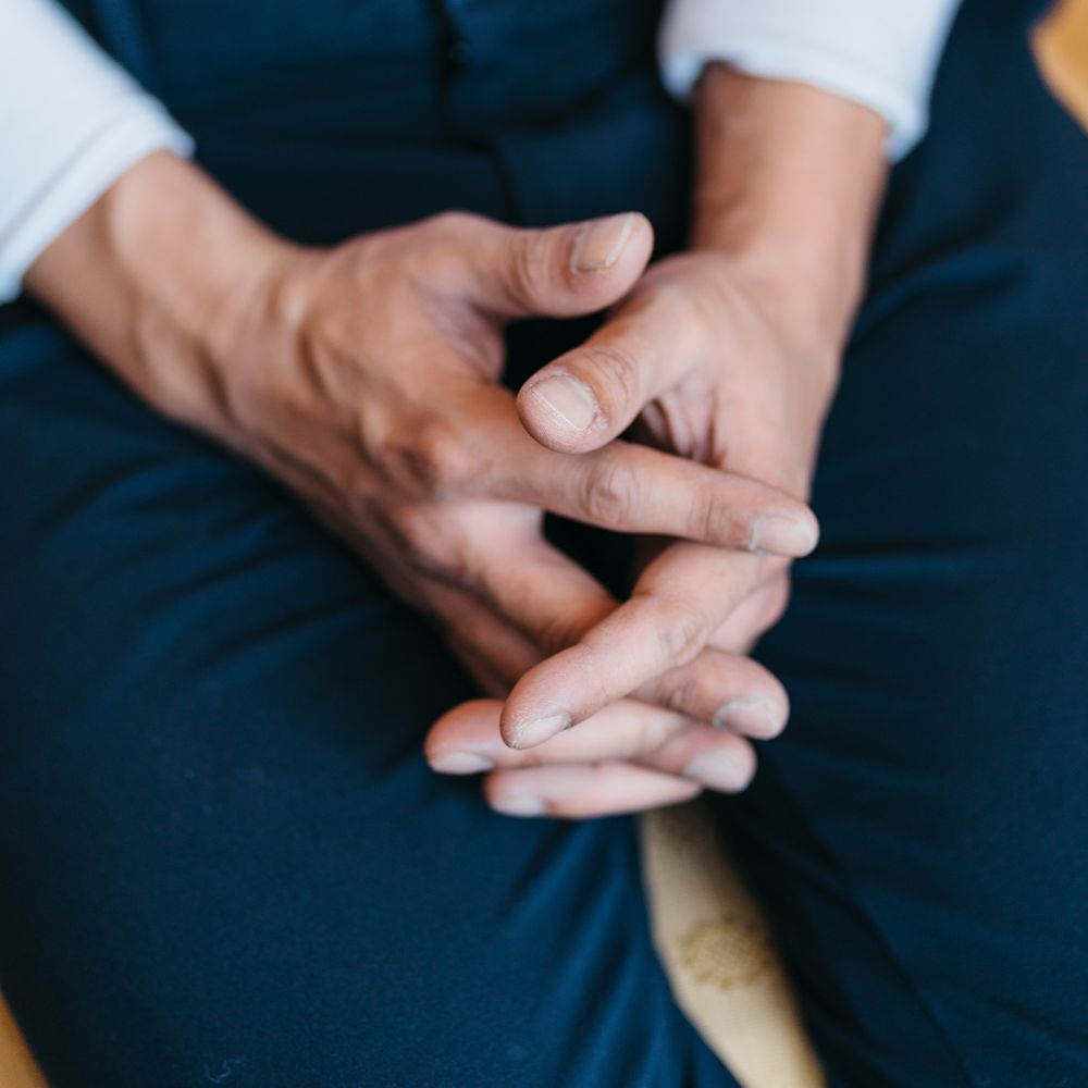 Grooms hands on the morning of his wedding