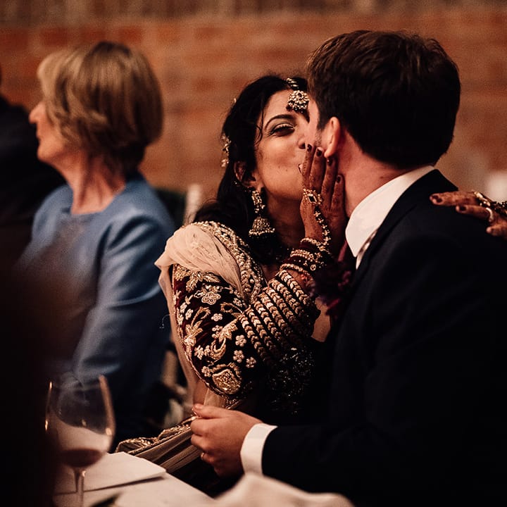 Bride & Groom kiss