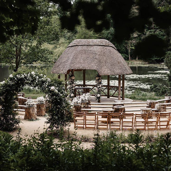 The Orangery in Kent wedding venue with outdoor woodland ceremony area