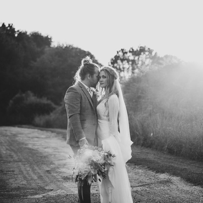Dramatic countryside wedding photography black and white