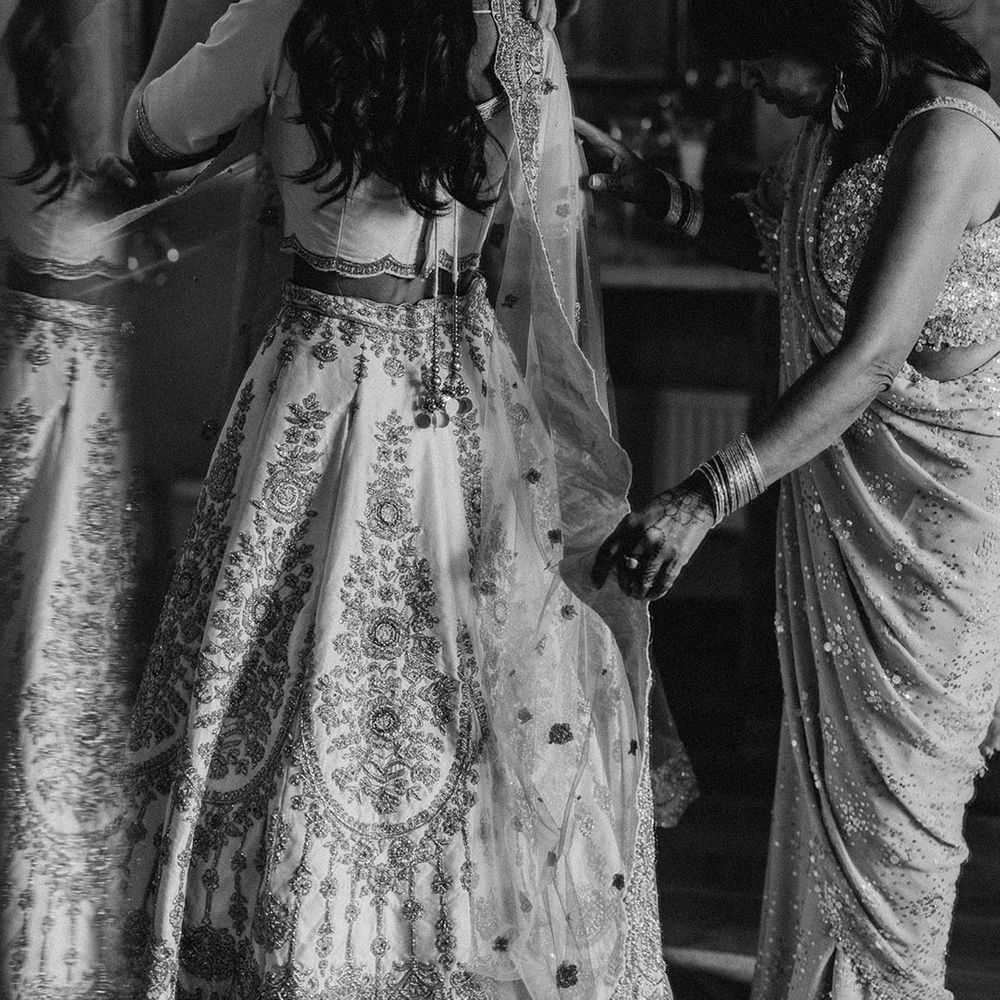 Bride in sparkly wedding outfit at Wharfedale Grange wedding 