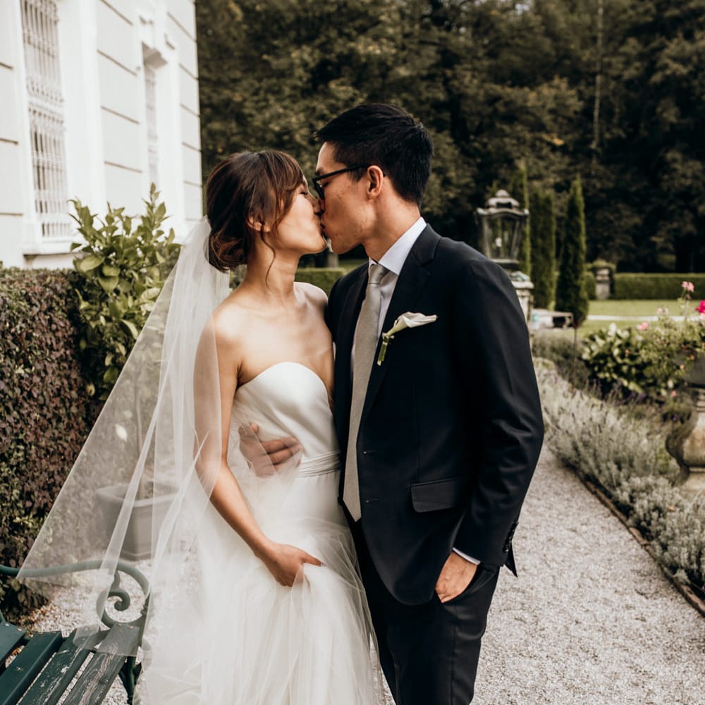 Bride and groom portrait by Candida & Max Jan Photography