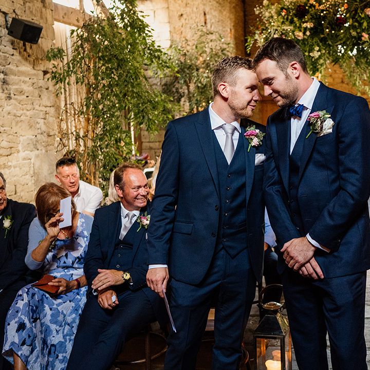 Groom shares a special moment with the best man before the wedding ceremony begins 