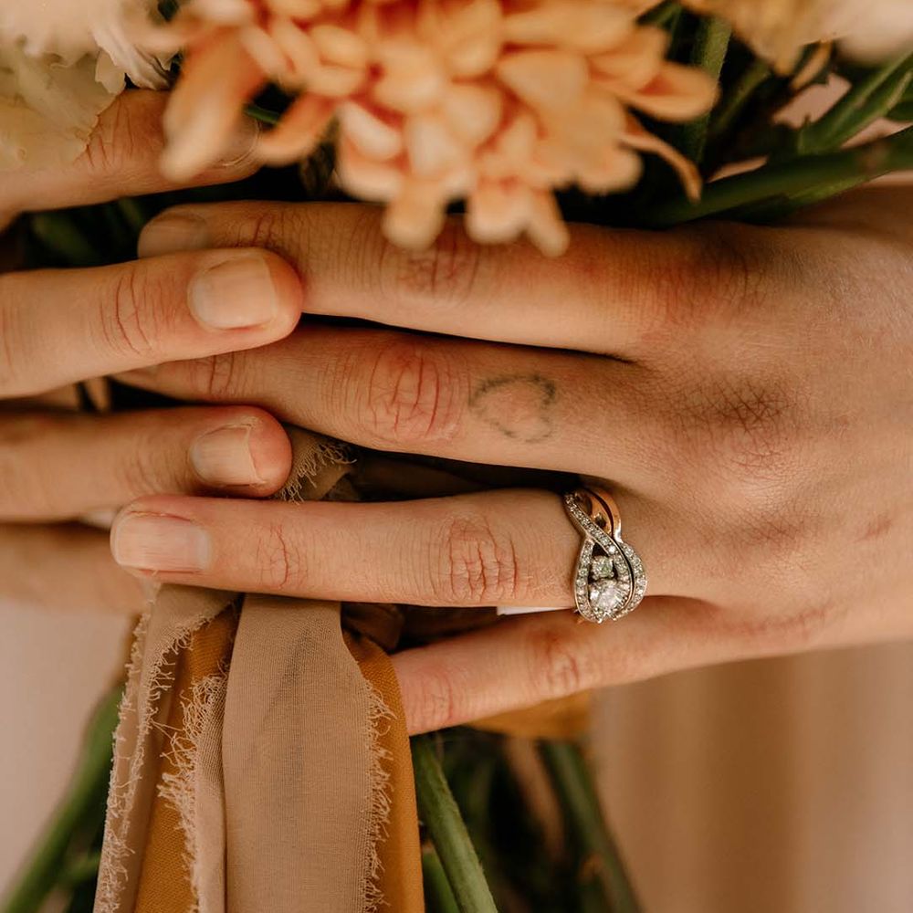 Diamond engagement ring and wedding band 