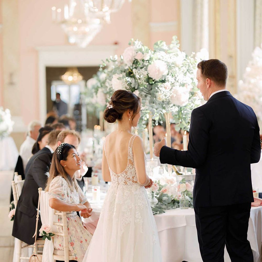 Bride & groom during wedding reception