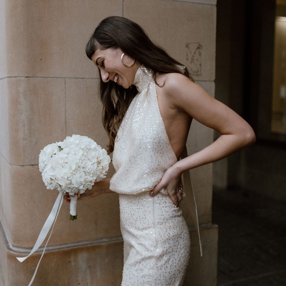 Bride in The Solange Separates from the Moon Child Bridal and jack Jackson Couture collaboration
