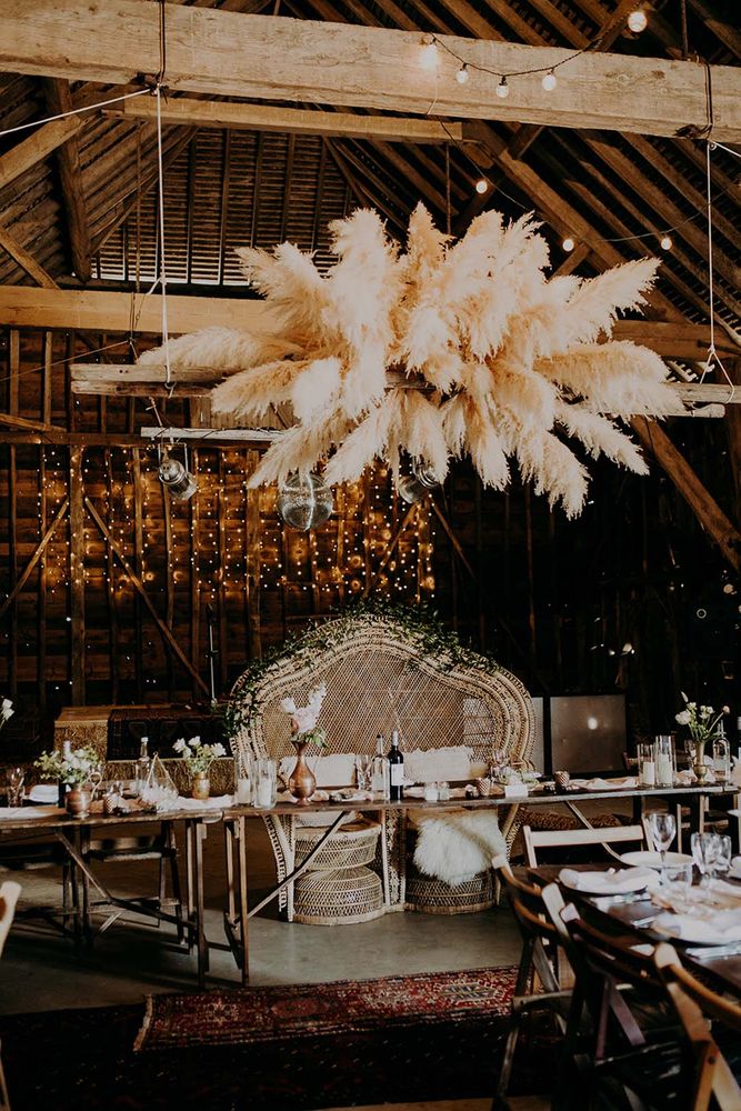 Pampas Grass Wedding Decor Ideas for Stylish Boho Vibes