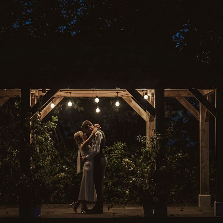 Bride and groom share a moment at Trevenna Barns 