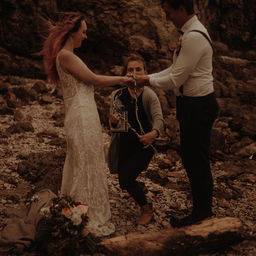 Lake District Elopement Wedding with hand fastening