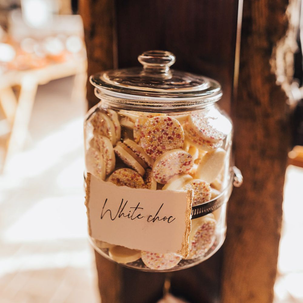 Sweetie jars for wedding guests 