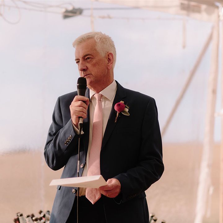 Wedding speech at marquee wedding 