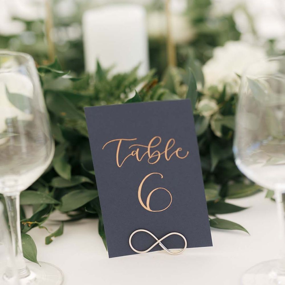 gold foil table number signs wedding table decor 
