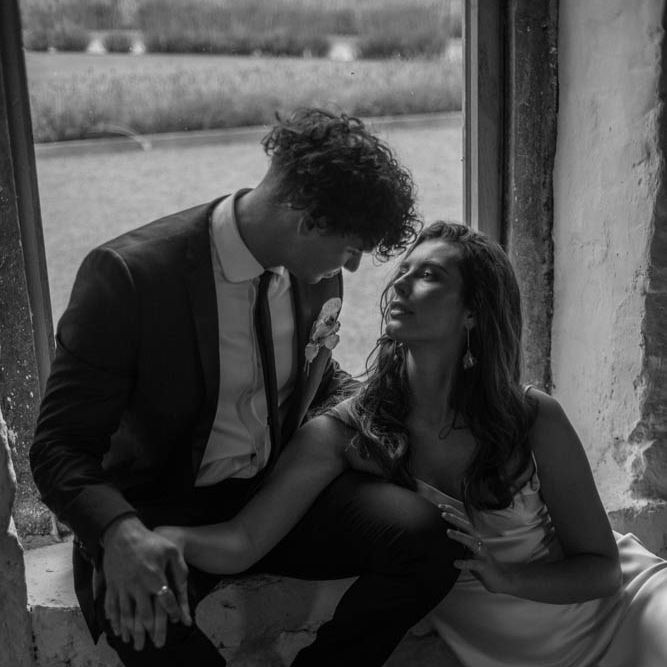 bride and groom holding hands at MILES workshop by Emmy Shoots