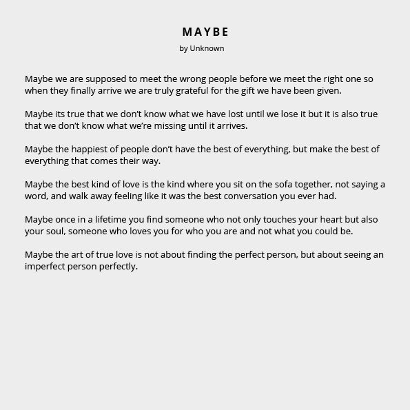 maybe wedding reading